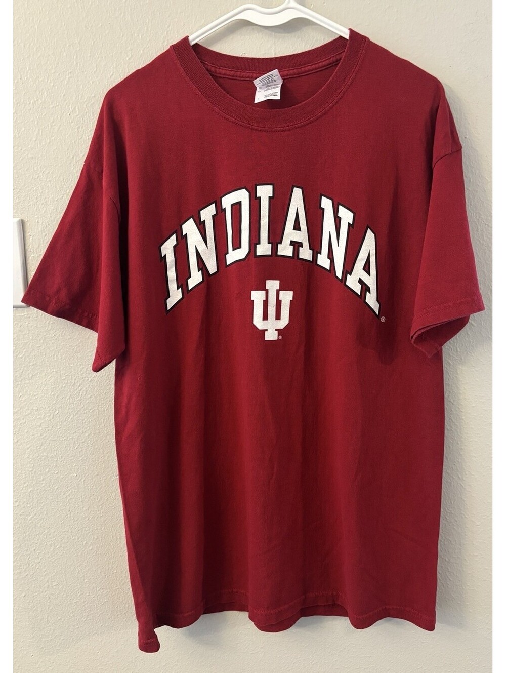 Gilden Indiana Hoosiers Red Logo Graphic Arch T-Shirt Large